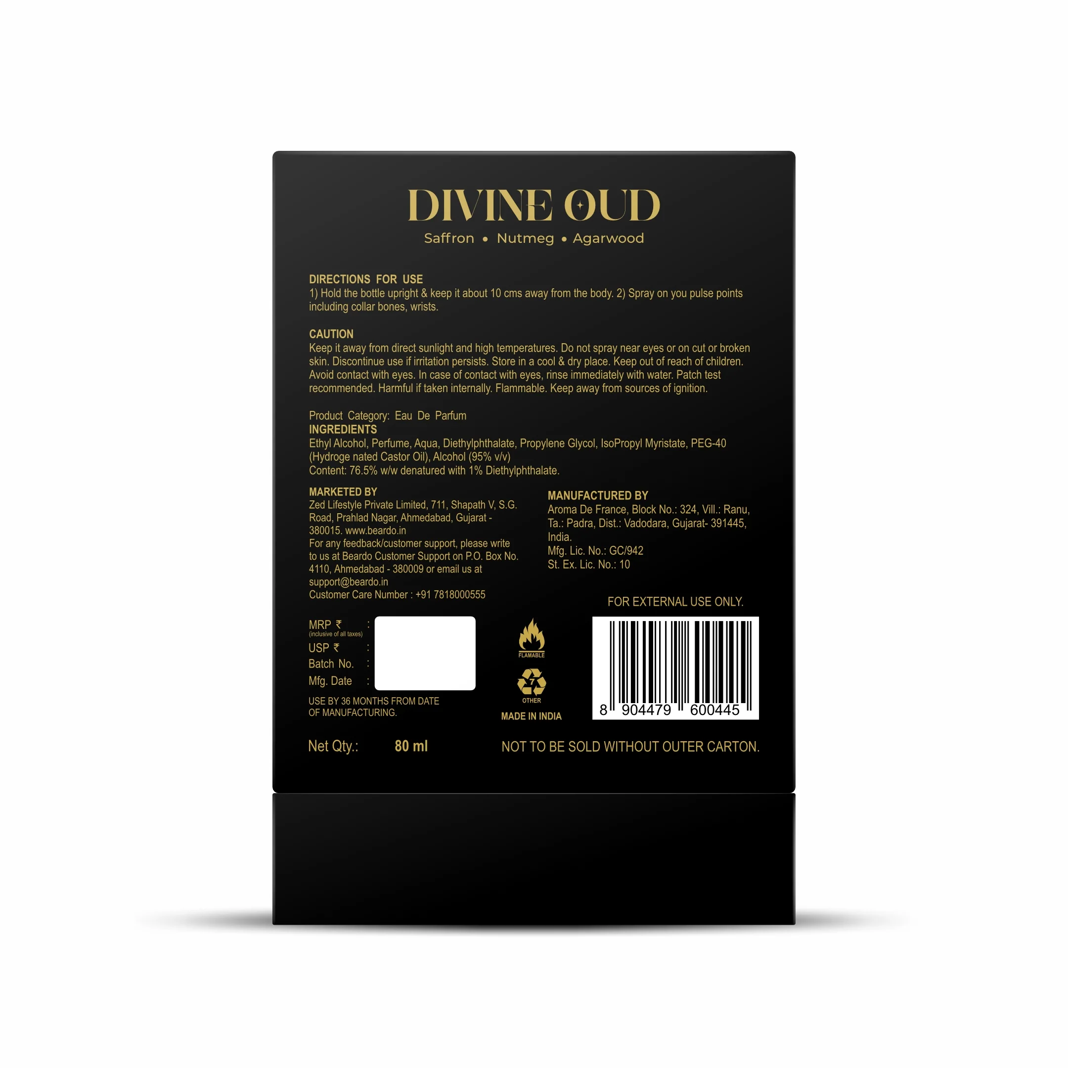 Divine Oud Perfume EDP (80ml) - Image 8