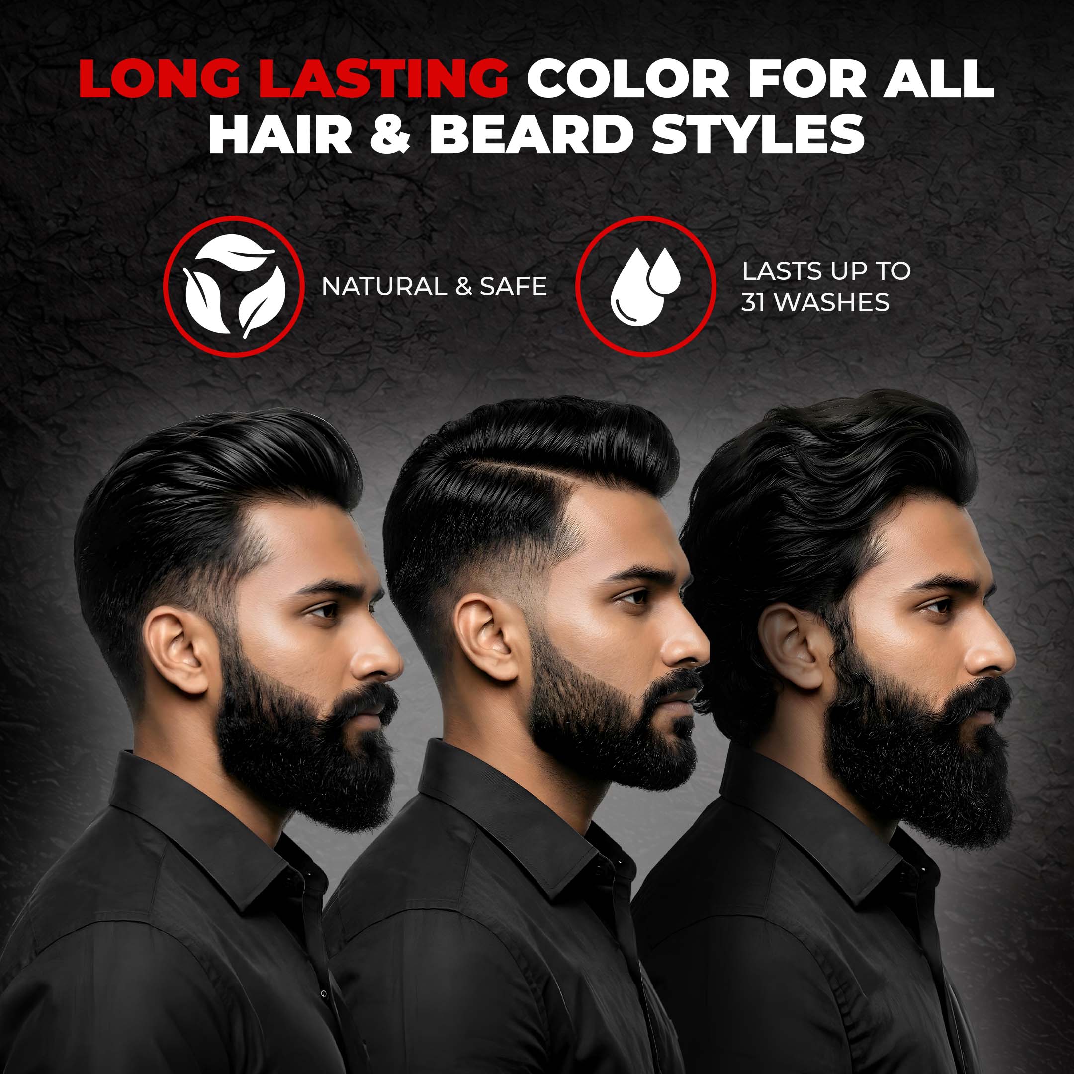 Shampoo Color for Hair and Beard (Natural Black) - Image 3