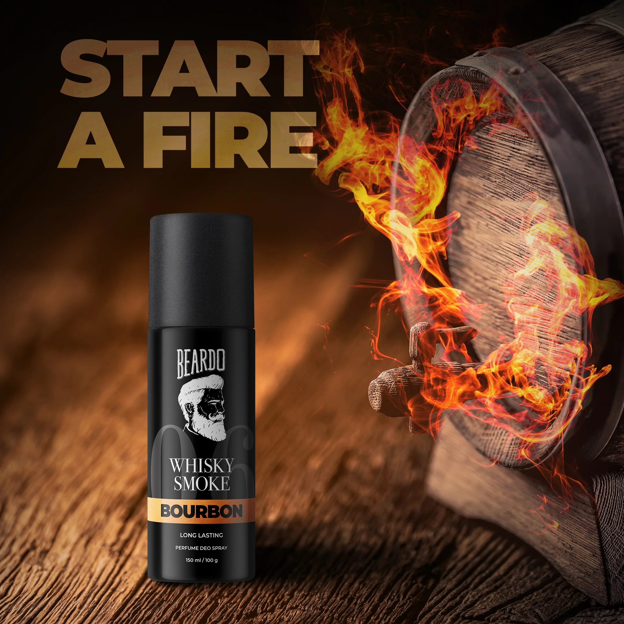 Whisky Smoke Bourbon Perfume Deo Spray 150ml - Image 2
