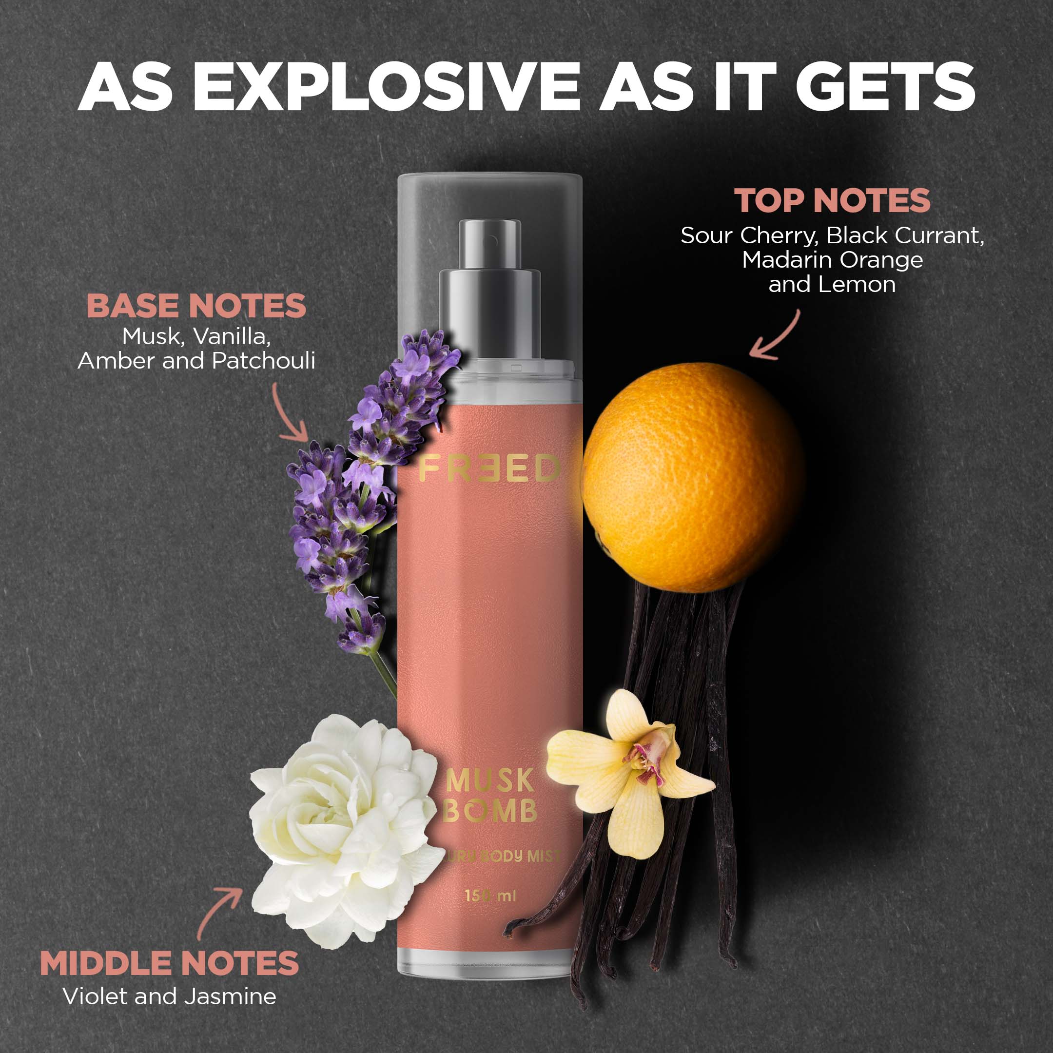 Freed Musk Bomb Luxury Body Mist (150ml) - Image 5